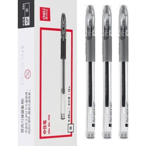 Deli S84 High Fashion Black refill neutral pen, 0.38mm full needle neutral pen, office signature pen, student stationery
