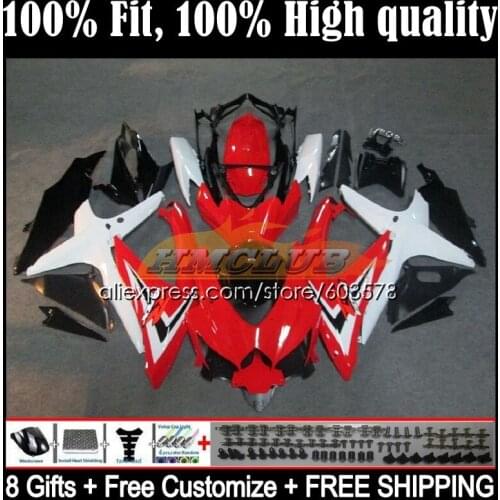 Injection For SUZUKI GSXR 750 600 CC GSXR-600 K8 08 6CL.9 GSXR750 GSXR600 08 09 10 GSXR-750 2008 2009 2010 Fairing red white