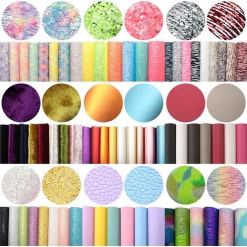 Lychee Lace Assorted Faux Synthetic Leather Sheet Fabric Set 20*33cm for Book Cover Bows DIY Handmade Material,1Yc20948