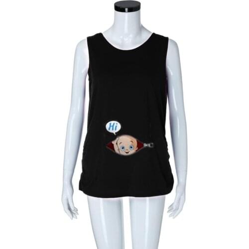 Fashion pregnant women cute print kids pattern vest sleeveless T-shirt maternity shirt pregnant women shirts maternity dress