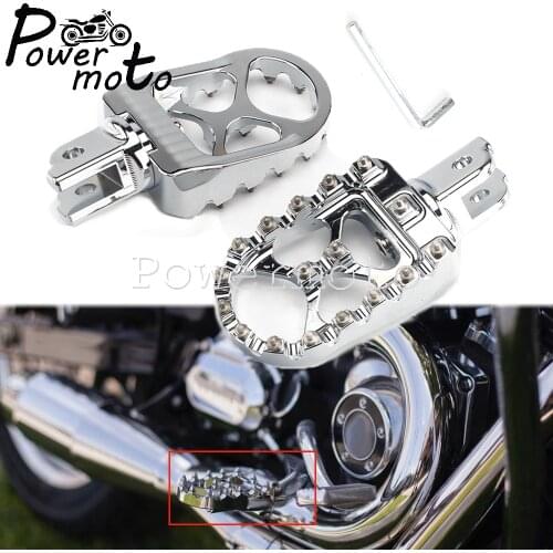 Moto Tapered Driver Foot Peg MX Wide Style Footrest For Harley Softail Slim Fat Street Bob Breakout Low Rider Standard Deluxe
