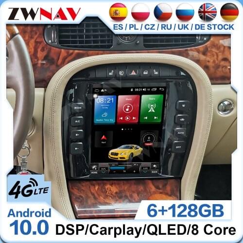 128G Tesla Screen Carplay Android 10 Multimedia Player For Jaguar XJ XJL 2004 2005 2006 2007 2008 GPS Radio Car Stereo Head Unit