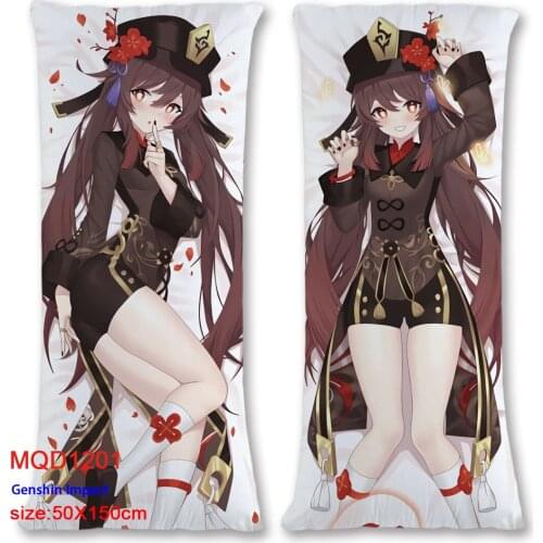 Game Genshin Impact Hu Tao Pillow Case Dakimakura Costume Male Otaku Hugging Body Throw Cushion Pillow Cover Case Home Bedding