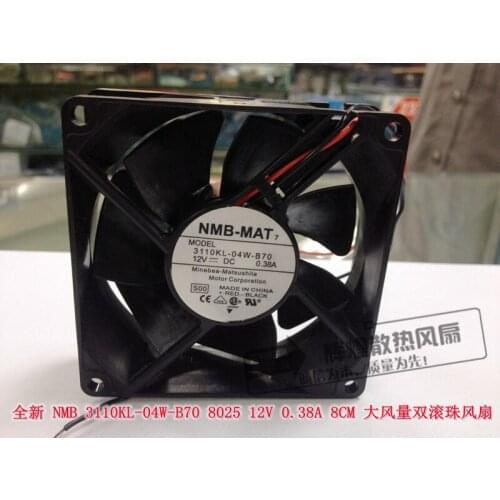 NEW NMB-MAT Minebea 3110KL-04W-B70 8025 12V 0.38A 8CM high air volume cooling fan