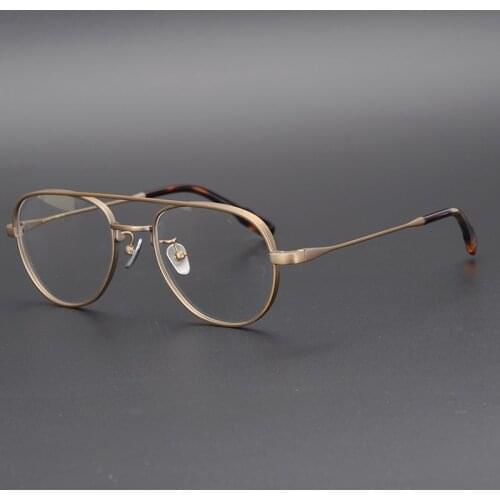 2021 Japanese Brand Design Pilot Ultralight Titanium Glasses Frame Men Women Vintage Square Double Beam Prescription Eyeglasses