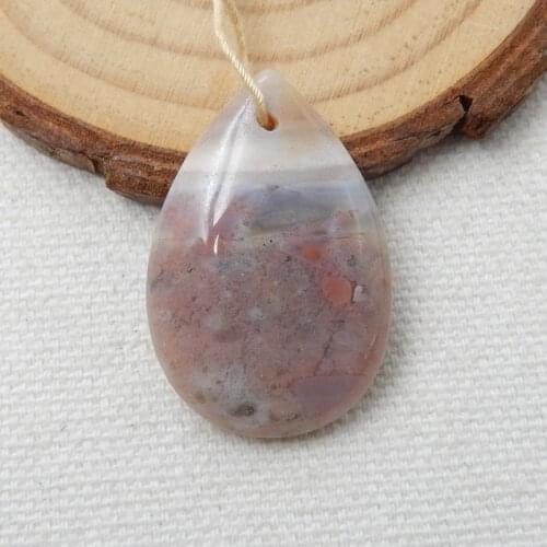 Natural Stone Water Drop Shape Ocean Jasper Cheap Pendant Bead 30x20x7mm 5.8g semiprecious stone Trendy Jewelry Gift Accessory