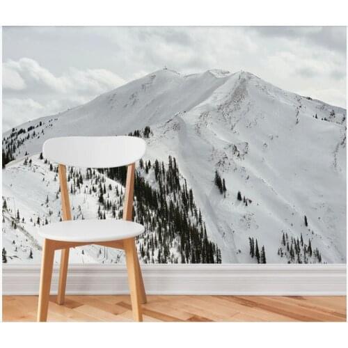 Custom photo 3d wallpaper Black and white snow mountain peak landscape room home decor 3d wall murals wallpaper for walls 3 d