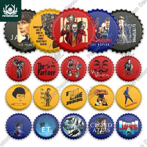 Putuo Decor Movie Bottle Cap Decor Metal Tin Sign Plaque Man Cave Pub Bar Club Living Room Wall Decoration