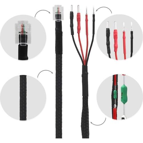 12 inch RJ11 Multi Size Plugs Mirror Wire Radar Detector Hardwire Power Cord for Escort Valentine One Uniden Beltronics