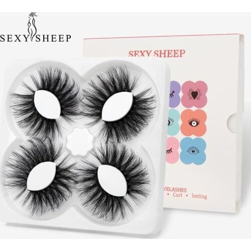 SEXYSHEEP 4 pairs Faux Mink lashes dramatic false eyelashes fake lashes makeup tools extension mink eyelashes maquiagem