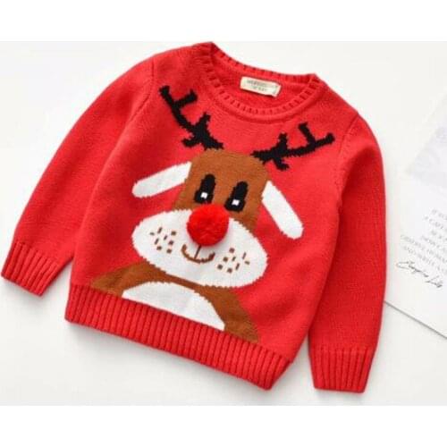 Christmas Baby Kids Boys Girls New Year Long Sleeve Knit Sweater Kids Boys Girls Pullover Sweaters Childrens Clothes