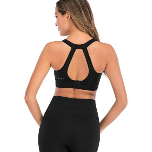 Sexy women backless yoga top for fitness workout sports bra push up padded shockproof running wear