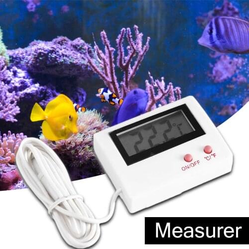 Aquarium Water Thermometer Plastic Digital LCD Screen Sensor Controller Wired Fish Tank Accessories 1 Piece