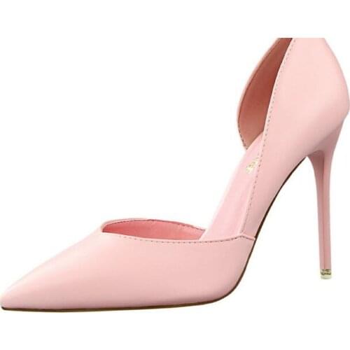 Simple and sexy Women Pumps Thin Heels Shoes Sexy High Heels Pointed Toe Fashion Wedding Shoes Woman Summer Pumps Shoes Female