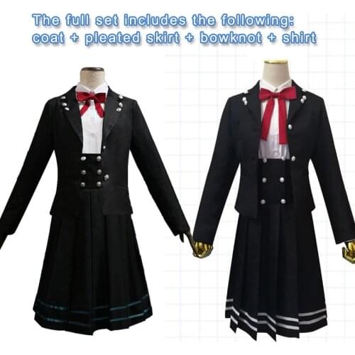 Danganronpa V3 Shirogane Tsumugi cs cosplay campus student uniform male and female school uniform jacket pleated skirt bow shirt