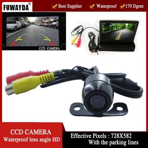 FUWAYDA Waterproof Car Rear View Backup Camera High-definition 150 Degree Viewing Angle ,with Foldable 4.3 Inch Color LCD Screen