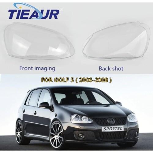 For Volkswagen Golf 5 Headlight cover Transparent lens Cover 07-11 4Drs car Accessories Headlamp Clear Shell Replacement
