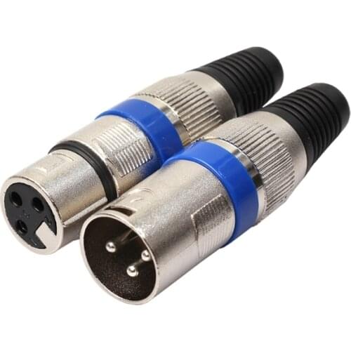 1 Pair XLR 3 Pin Male Plug + Female Jack Microphone MIC Connector Adapter