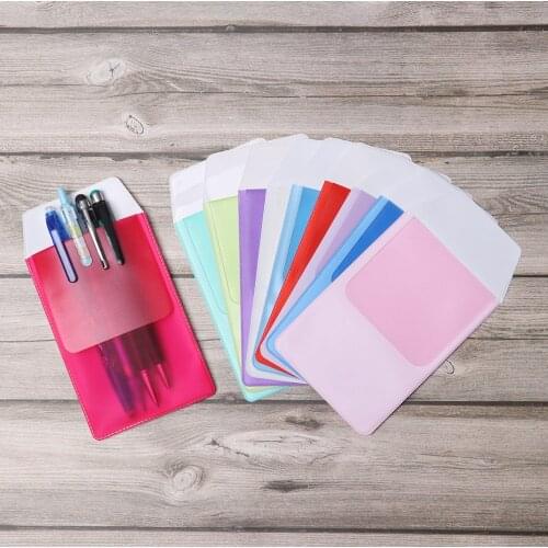 1PC Portable PVC Multi-Color Pocket Protector Leak-Proof Pen Pouch Bag Doctors Nurses For Pen Leaks Office Hospital Supplies