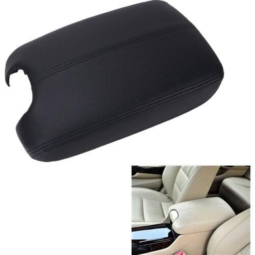 1X Black Armrest Center Cover + Console Lid Fit for Honda Accord 2008-2012 09 10 11 PU Leather & Plastic Plate