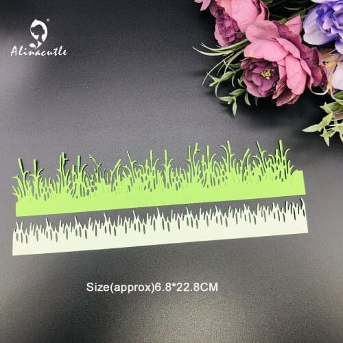 Slimline Die Cut Metal Cutting Die 2pc Grass Scrapbooking Paper Craft Handmade Album Card Punch Art Alinacutle