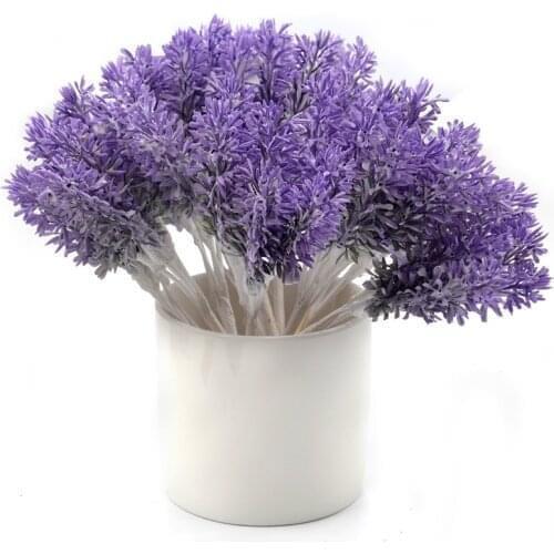 30pcs Mini Plastic Artificial Lavender Fake Flower Bouquet For Home Wedding Decoration Handmade DIY Wreath Scrapbooking Craft