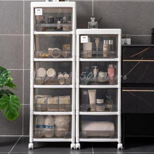 34cm Bathroom Crevice Shelf Bathroom Toilet Floor-standing Waterproof Storage Cabinet Bathroom Storage Rack Side Cabinet