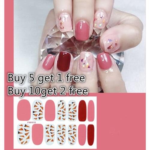 3D Stikers For Nails Full Cover Nail Accesoires Stripe Manicure for Women Nail Sticker Pour Ongles Art Decorations YW397-436