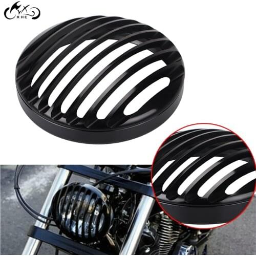 5.75" Motorcycle Round Headlight Finned Grill For Harley Sportster XL 883 1200 Forty Eight XL1200X Iron 883 Seventy Two XL1200V