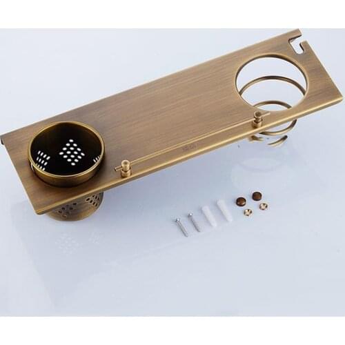 Antique copper Hair Dryer Rack European style Bathroom Rack with Cup Bathroom Shelves