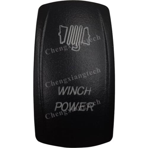 Car Boat Truck Backlit Swtich Cap- Laser Engraving - WINCH POWER -for Led Carling Arb Narva 4x4 RV Rocker Switch, Cover Only
