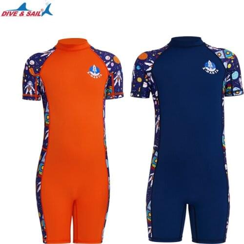 Boys Swimsuit One Piece Toddlers Kids Zipper Bathing Suit Swimwear Rash Guard Shorty Surfing Clothing Lycra UPF 50