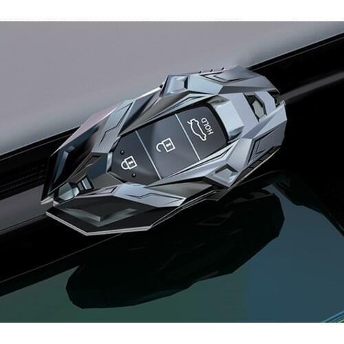 Zinc Alloy Car Key Case For Hyundai Tucson 2016 2017 2018 2019 TL Veloster Smart Remote Fob Cover Protector Bag Car Styling