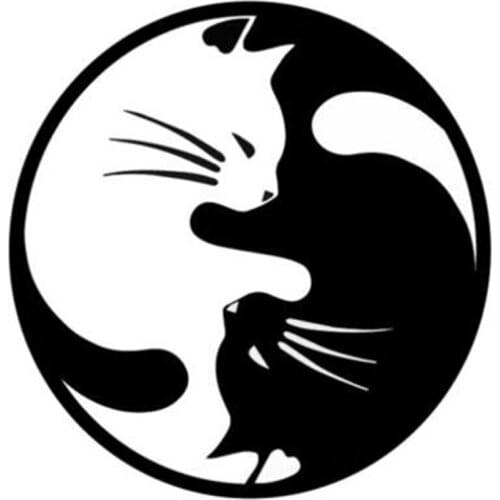 Black/Sliver Cat Fashion Cartoon Car Sticker Window Decoration Personality Vinyl Decals C105
