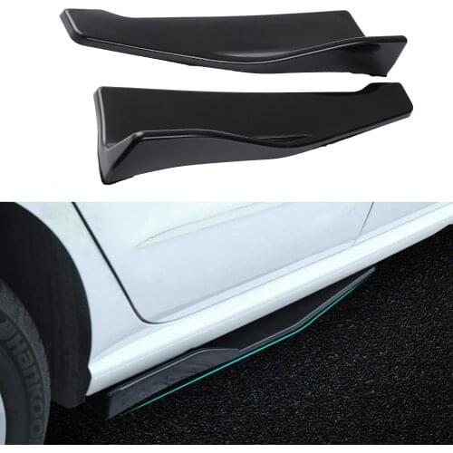 2pcs Car Front & Rear Bumper Lip Diffuser Side Corner Front Skirt Rocker Splitter Guard Glossy Black Universal Splitter Canard