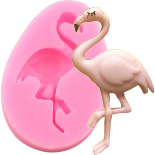 Flamingo Silicone Molds Baby Birthday Cupcake Topper Fondant Cake Decorating Tools Candy Polymer Clay Chocolate Gumpaste Moulds