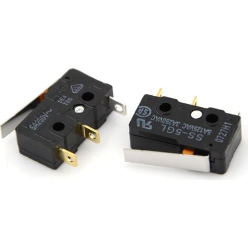 HOT 2pcs/lot Limit Micro Switch SS-5GL 3D Printers Parts Microswitch Mini Mouse Button Fretting Part Copper Accessories