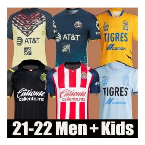 Maglia da calcio messico Tigres UANL 21 22 Club America felpa da allenamento per uomo manica corta da uomo Set taglia europea