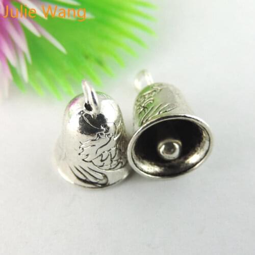 Julie Wang 10-50PCS Small Bell(No Sound) Charms Alloy Pendant Jewelry Making Necklace Bracelet Findings Accessory