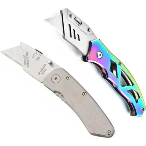 Stainless steel art knife multi-function paper cutter open case knife Mini outdoor self-defense knife