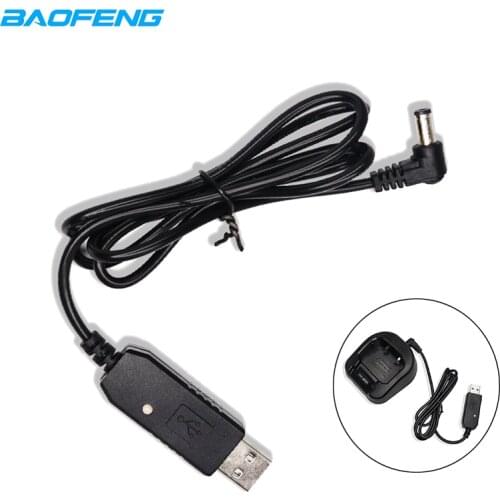 Original Baofeng USB Charging Cable Wire Walkie Talkie Charger Cord For UV-5R UV-82 UV-9R Plus UV 5R pro uv9r uv82 uv 5r Radio