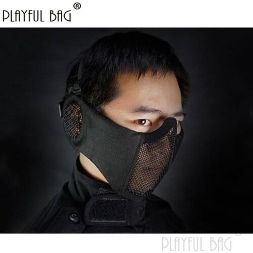 PB Playful bag CS sport tactical Breathable steel wire mask Cosplay mask outdoor CS game equipment Toys accessories QD24S