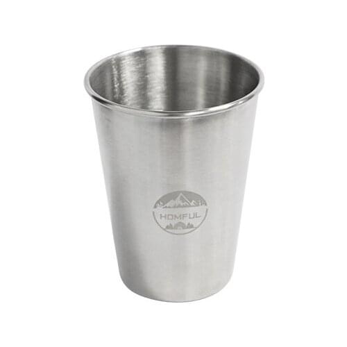 Outdoor Stainless Steel Beer Cup 250ml 350ml Travel Picnic Tableware Camping Drinkware Coffee Tea Cup Ultralight 55g/60g