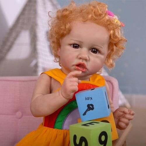 23 Inch Full Silicone Reborn Baby Toddler Dolls 3D-Painting Skin Lovely Newborn Bebe Dolls Real Touch Bath Toy For Kids Gift