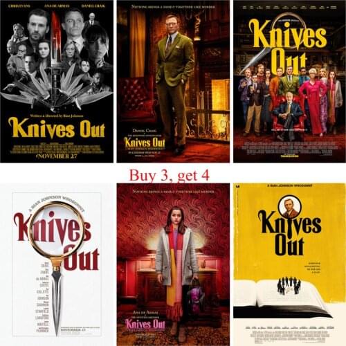 Knives out posters high definition wall stickers home decoration white coated paper