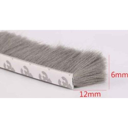 6mm x 12mm self adhesive window and door draught excluder brush pile sealing