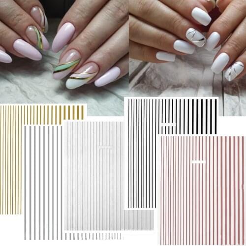 1pcs DIY Line-1 3D Nail Sticker Self-adhesive DIY Sticker Decals Tips Manicure Nail Art Decals Manicure Nail Stickers 7.9*10.1cm