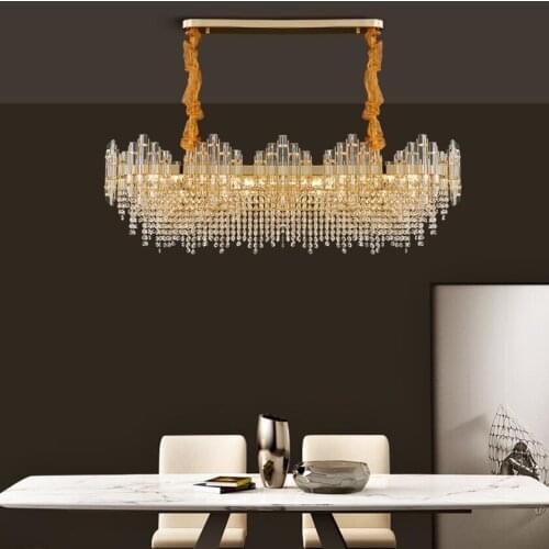 Modern light luxury crystal chandelier lustres living room LED decorative Oval chandelier