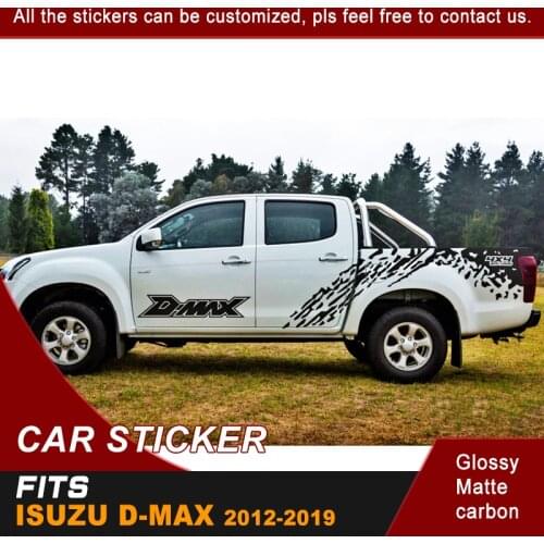 Left and right mudslinger 4x4 off road side door stripe graphic Vinyl car sticker fit for isuzu dmax 2016 CABINE CREW 4X4