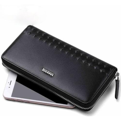 Vintage Mens Fashion Wallet Leather ID Card Credit Card Holder Checkbook Long Wallet Clutch